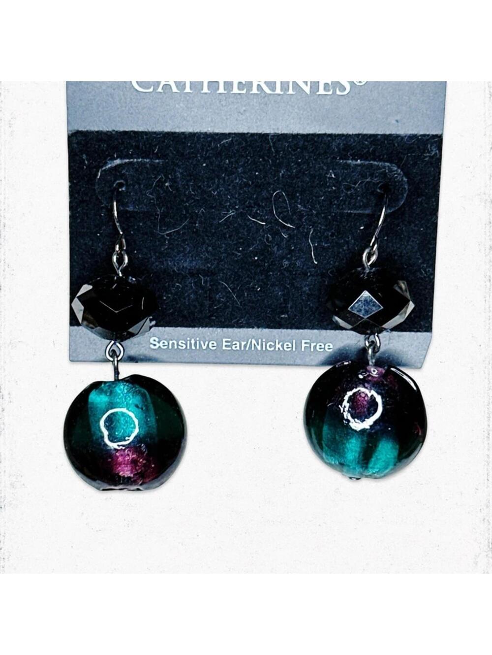 6199gc. Purple Ombre Glass Earrings